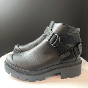 Palladium Black Leather Ankle Boots